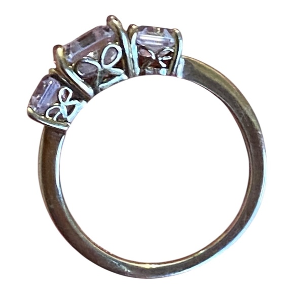 Gold plated sterling silver stamped 925 faceted stone ring - Picture 3 of 16